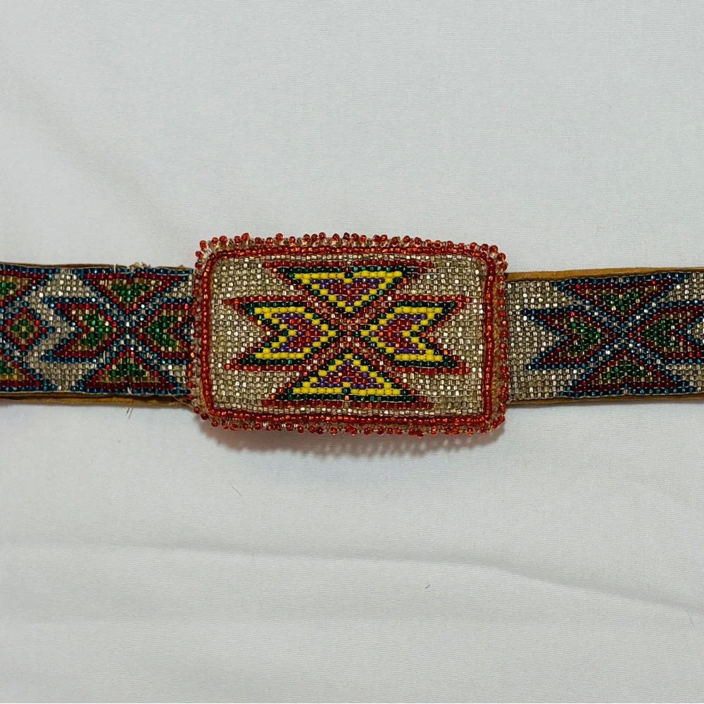 Vintage Hand Beaded Native American Belt